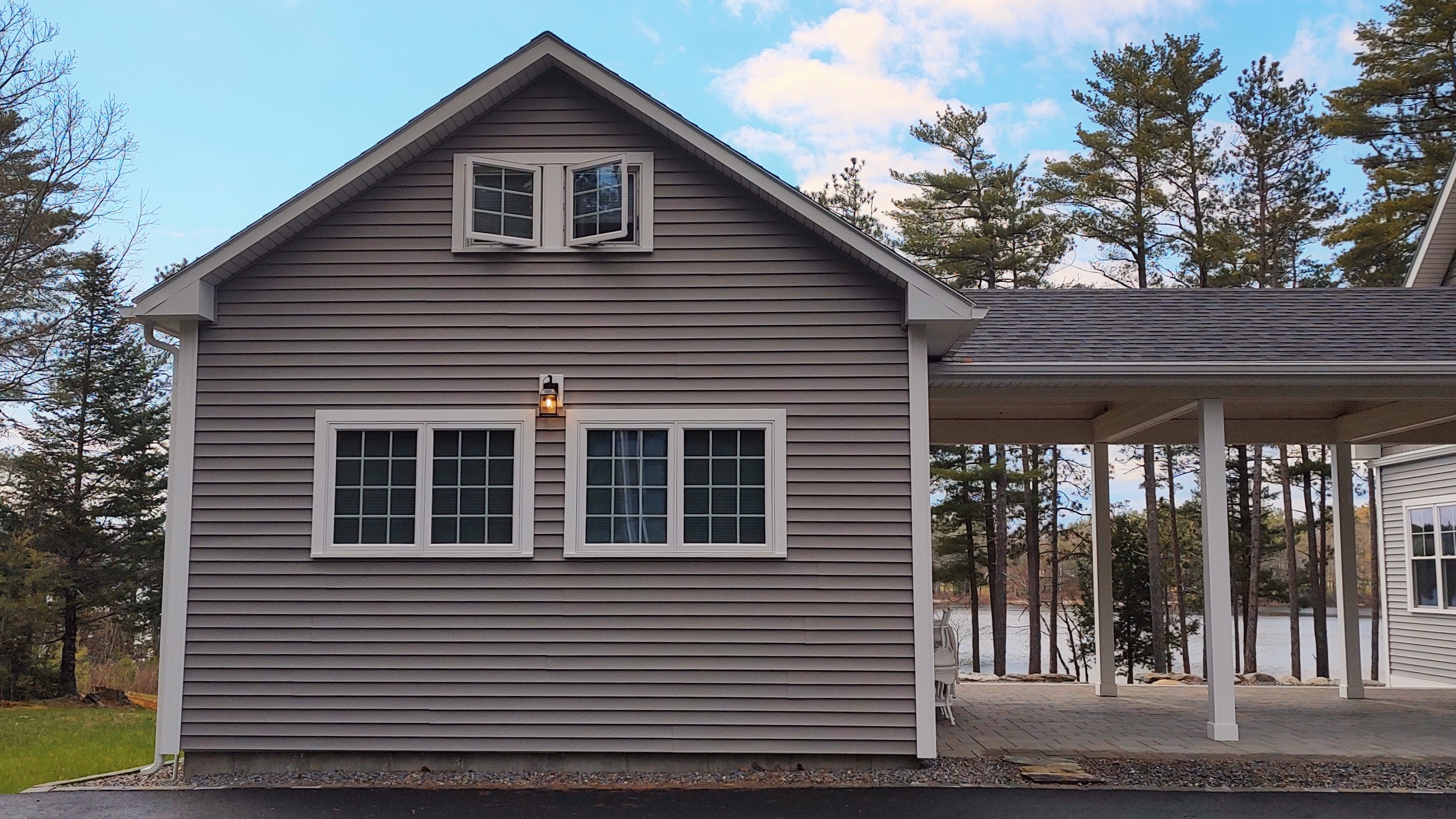 Side gable view of the cottage
